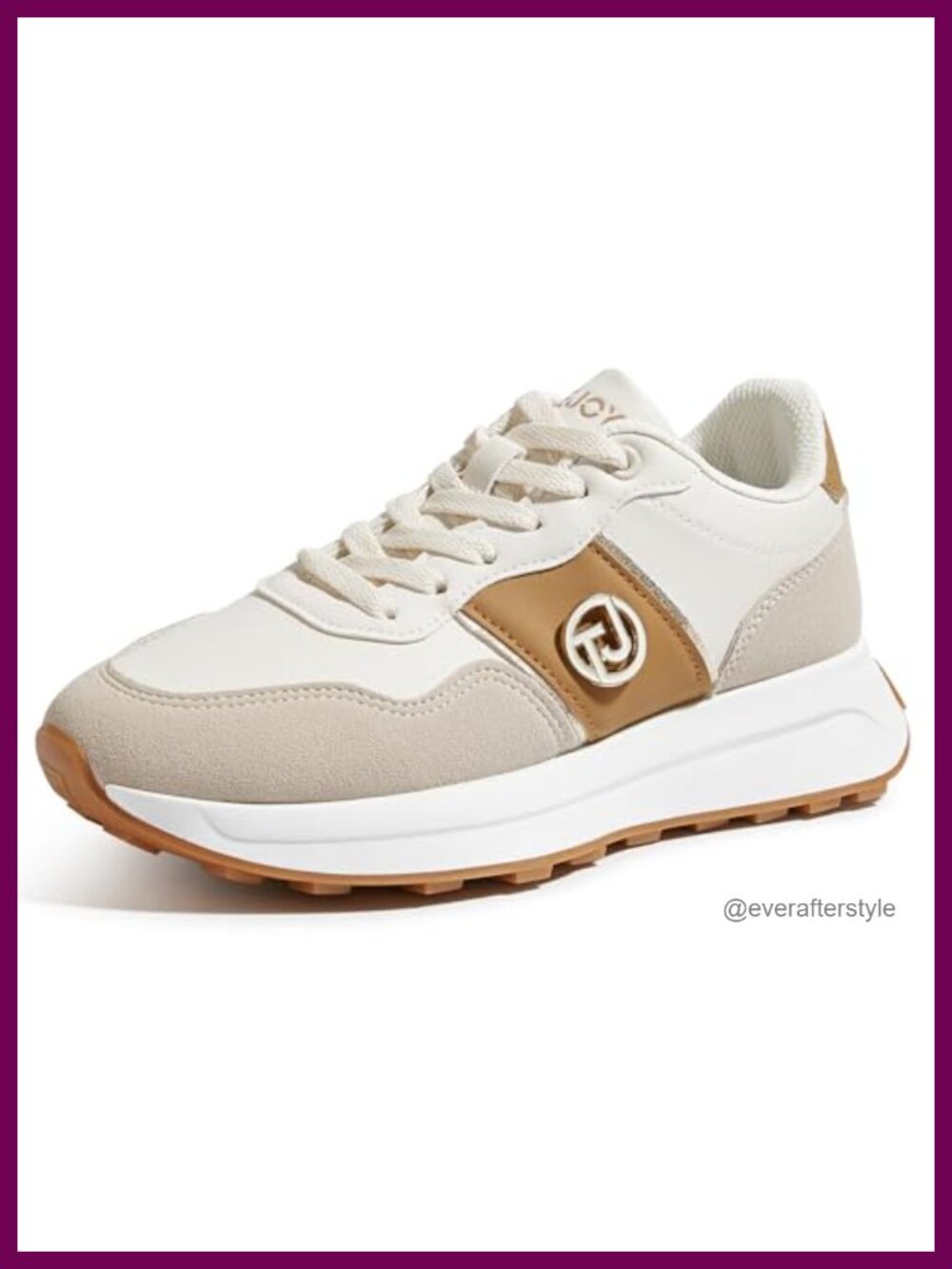 Women's Retro Low Top Platform Sneakers PU Leather Lace-Up Casual